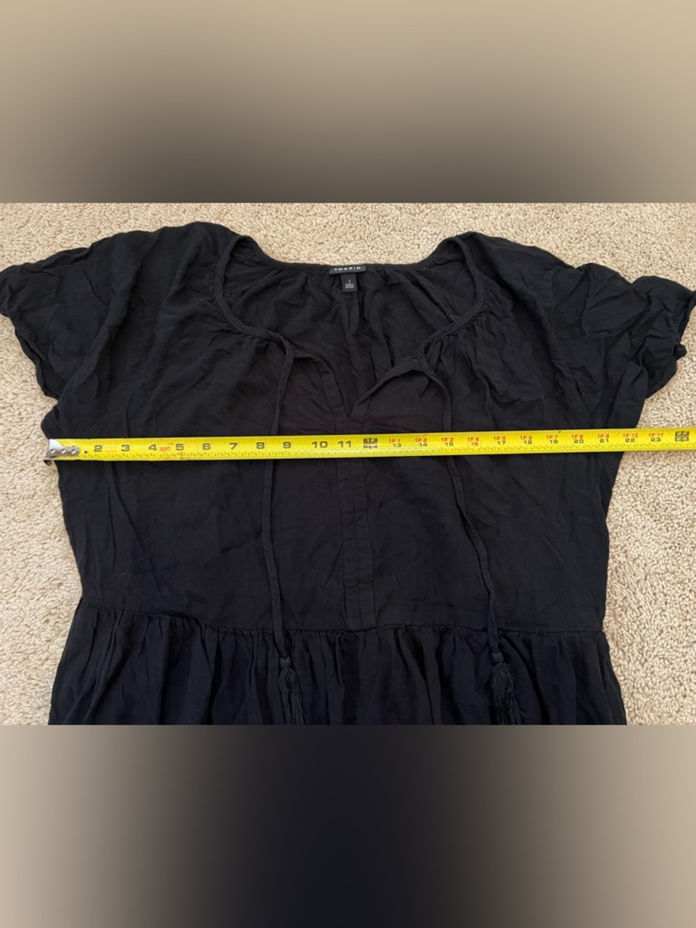 Torrid Size 1 Black Dress Boho Flowy Cottagecore Babydoll - Picture 6 of 6